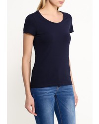 Женская темно-синяя футболка с круглым вырезом от Sela