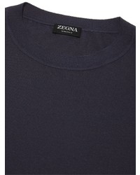 Мужская темно-синяя футболка с круглым вырезом от Zegna