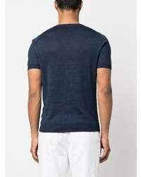 Мужская темно-синяя футболка с круглым вырезом от Tagliatore