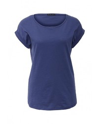Женская темно-синяя футболка с круглым вырезом от Sisley