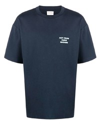 Мужская темно-синяя футболка с круглым вырезом от Drôle De Monsieur