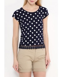 Женская темно-синяя футболка с круглым вырезом от SPRINGFIELD