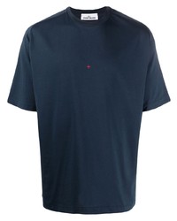 Мужская темно-синяя футболка с круглым вырезом от Stone Island