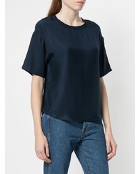 Женская темно-синяя футболка с круглым вырезом от P.A.R.O.S.H.
