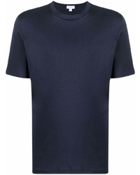 Мужская темно-синяя футболка с круглым вырезом от Sunspel