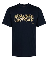 Мужская темно-синяя футболка с круглым вырезом от Supreme