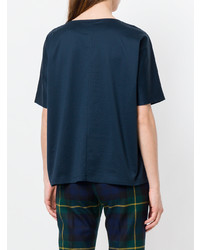 Женская темно-синяя футболка с круглым вырезом от Fay