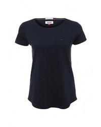 Женская темно-синяя футболка с круглым вырезом от Tommy Hilfiger Denim
