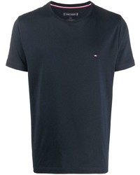 Мужская темно-синяя футболка с круглым вырезом от Tommy Hilfiger