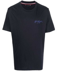Мужская темно-синяя футболка с круглым вырезом от Tommy Hilfiger