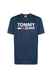 Мужская темно-синяя футболка с круглым вырезом от Tommy Jeans