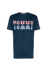 Мужская темно-синяя футболка с круглым вырезом от Tommy Jeans