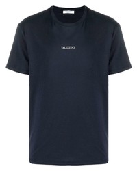 Мужская темно-синяя футболка с круглым вырезом от Valentino