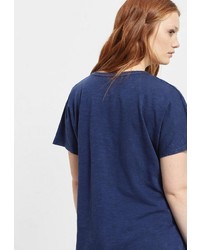 Женская темно-синяя футболка с круглым вырезом от Violeta BY MANGO