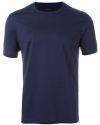 Мужская темно-синяя футболка с круглым вырезом от Z Zegna