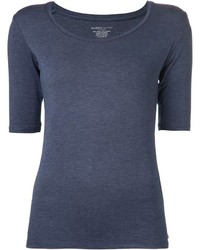 Женская темно-синяя футболка с круглым вырезом