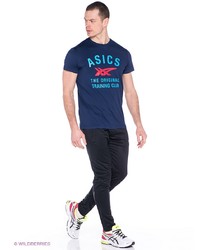 Мужская темно-синяя футболка с принтом от Asics