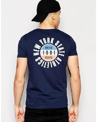 Мужская темно-синяя футболка с принтом от Asos