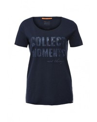 Женская темно-синяя футболка с принтом от BOSS ORANGE