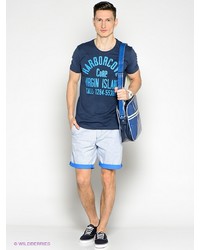 Мужская темно-синяя футболка с принтом от Broadway