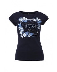 Женская темно-синяя футболка с принтом от Concept Club