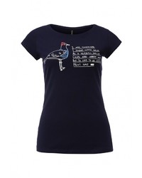 Женская темно-синяя футболка с принтом от Concept Club