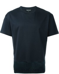 Мужская темно-синяя футболка с принтом от Emporio Armani