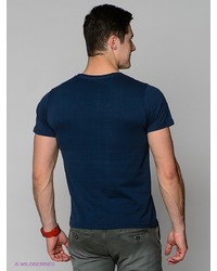 Мужская темно-синяя футболка с принтом от Forecast