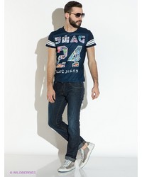 Мужская темно-синяя футболка с принтом от Gaudi'