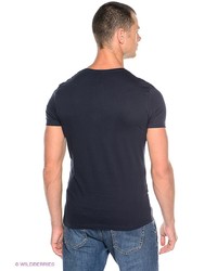 Мужская темно-синяя футболка с принтом от Oodji