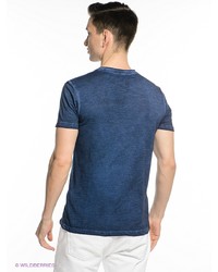 Мужская темно-синяя футболка с принтом от Oodji