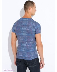 Мужская темно-синяя футболка с принтом от SPRINGFIELD