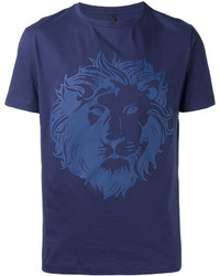 Мужская темно-синяя футболка с принтом от Versus
