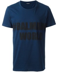 Мужская темно-синяя футболка от Balmain