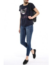 Женская темно-синяя футболка от Baon