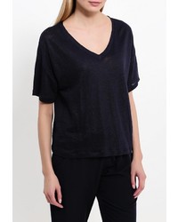 Женская темно-синяя футболка от Coquelicot