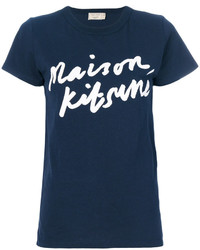 Женская темно-синяя футболка от MAISON KITSUNE