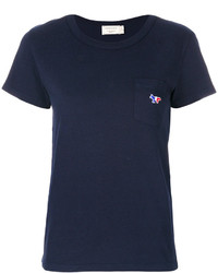Женская темно-синяя футболка от MAISON KITSUNE
