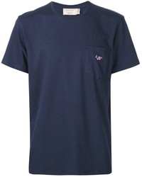 Мужская темно-синяя футболка от MAISON KITSUNÉ