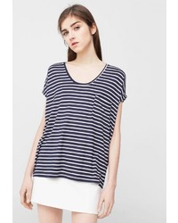 Женская темно-синяя футболка от Mango