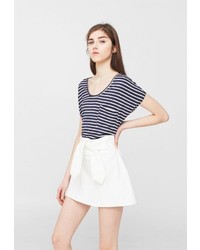 Женская темно-синяя футболка от Mango