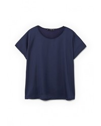 Женская темно-синяя футболка от Mango
