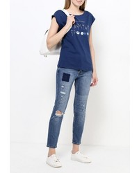 Женская темно-синяя футболка от Modis