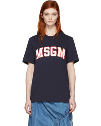 Женская темно-синяя футболка от MSGM