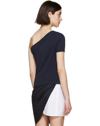 Женская темно-синяя футболка от Jacquemus