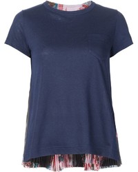 Женская темно-синяя футболка от Sacai