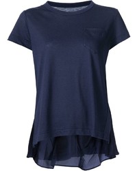 Женская темно-синяя футболка от Sacai