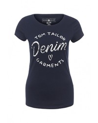 Женская темно-синяя футболка от Tom Tailor Denim