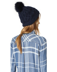 Женская темно-синяя шапка от Eugenia Kim