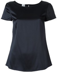 Темно-синяя шелковая блузка от Armani Collezioni